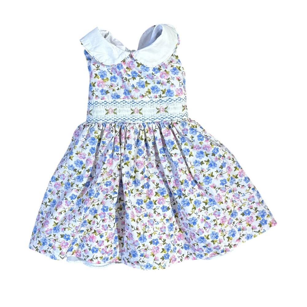 Bonnie Baby Traditional Floral Smocked Girls Dress Size 18 months